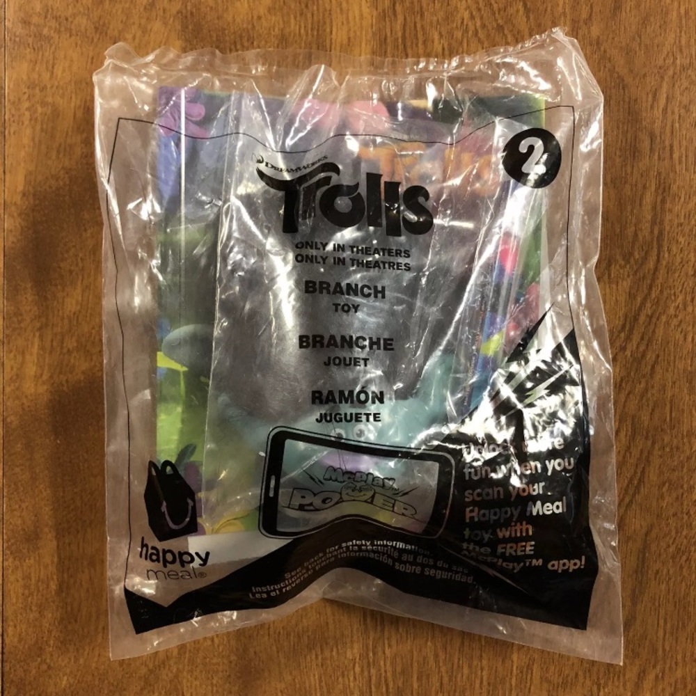 NEW  2016 McDonald’s Happy Meal Toy Trolls #2 BRANCH